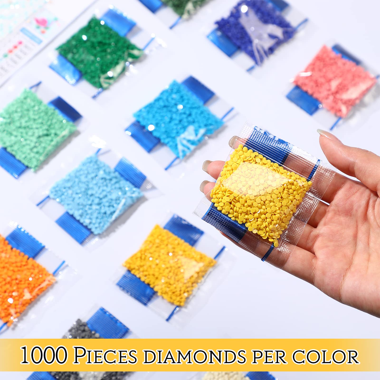 60000 Pieces 60 Color Rhinestones Diamond Painting Beads Flat Bottom Round Resin Diamond Bead Diamond Art Beads Diamond Art Replacement Diamonds for DIY Craft Diamond Painting Accessories