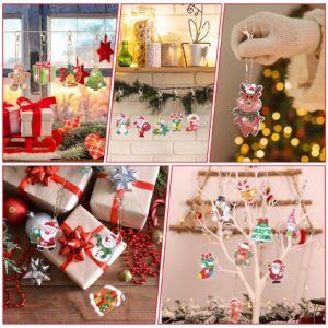 Qinzave 26 Pcs Christmas Diamond Art Painting Keychain 5D Diamond Art Keychain Diamond Art Painting, Diamond Art Christmas Ornament Keychain Hanging Ornament for Christmas Decoration DIY Art Craft