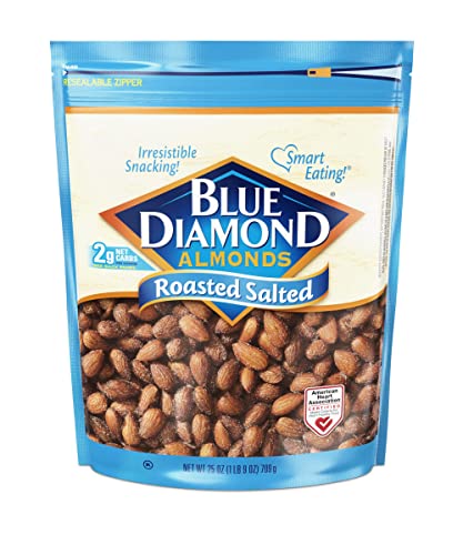 Blue Diamond Almonds Roasted Salted Snack Nuts, 25 Oz Resealable Bag (Pack of 1)