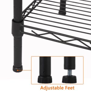 4-Shelf Adjustable Heavy Duty Storage Shelving Unit, Metal Organizer Wire Rack for Laundry Bathroom Kitchen Pantry Closet, Black