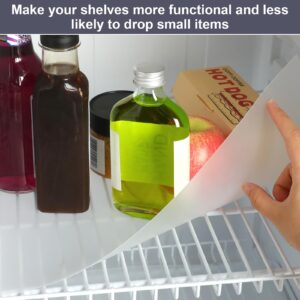Barydat 8 Pcs Frosted Plastic Shelf Liner Waterproof Non Adhesive Shelf Mats for Wire Shelves Strength Wire Shelving Cover for Kitchen Shelving Unit Pantry Cabinet Storage (Clear,12 x 48 Inch)