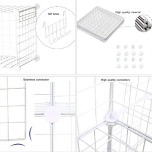 C&AHOME Wire Cube Storage, 12-Cube Storage Organizer Metal, C Grids Storage Bins Shelving, Modular Bookshelf Shelf, Closet Cabinet Ideal for Bedroom, Office 36.6”L x 12.4”W 48.4”H White