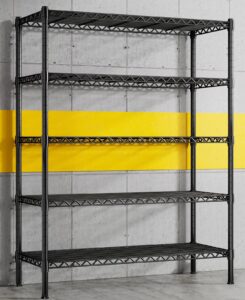reibii 5-shelf wire shelving,storage shelves metal shelves for storage,71’’h adjustable garage shelving heavy duty storage rack pantry shelf kitchen shelving,71’’h x35.4’’w x13.7’’d