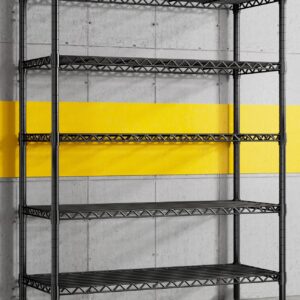 REIBII 5-Shelf Wire Shelving,Storage Shelves Metal Shelves for Storage,71’’H Adjustable Garage Shelving Heavy Duty Storage Rack Pantry Shelf Kitchen Shelving,71’’H X35.4’’W X13.7’’D