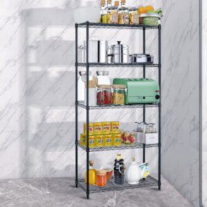 Haiput Wam Storage Shelves, 5 Tier Adjustable Metal Shelving with 1250 Lbs Capacity for Kitchen Laundry Bathroom Pantry Organization, Shelving Unit Wire Shelf Metal Shelves for Storage -14x36x72