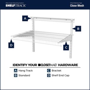 ClosetMaid 2854 ShelfTrack Locking Shelf Bracket for 16 in. Deep Wire Shelving, for Adjustable Closet Systems, 1-Pack, White