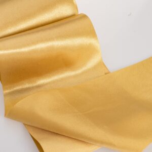 ATRBB 4 Inches Wide Gold Satin Ribbon, 27 Yards Soft, No Wrinkles and Consecutive Solid Fabric Ribbon for Cutting Ceremony, Christmas, Wedding, Birthday Decor and Chair Sashes