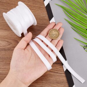 BENECREAT 13.5 Yard Satin Bias Tape 3/8 Inch Double Fold Satin Binding Bias Ribbon for Cheongsam Decoration, Clothing Seaming Piping, White