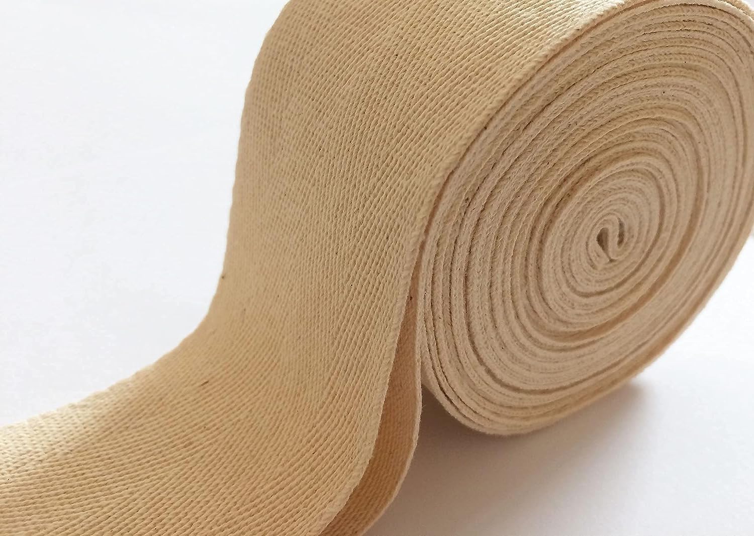 Cotton Twill Tape 2inchx5yards Herringbone Webbing Strapping Natural Beige Bias Tape, Ribbon, Binding Ideal Strap Sewing, Book Binding, Cloth - Fabric Ribbon Seam Binding Gift Wrapping Home Decoration