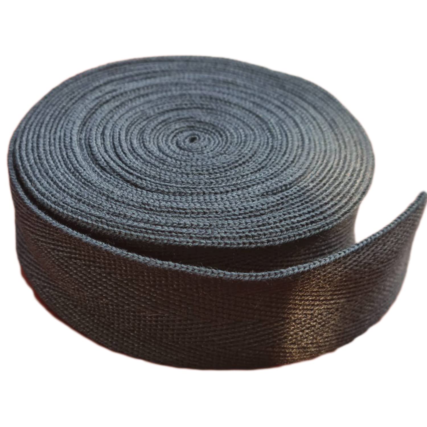 Losita 1 inch X 5 Yards Natural Cotton Twill Tape Herringbone Soft Fabric Webbing Strap Ribbon, Bias Binding for Sewing Gift Wrapping DIY Cloth Bag Holders Blanket Edge Supplies (Black)