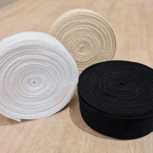 Losita 1 inch X 5 Yards Natural Cotton Twill Tape Herringbone Soft Fabric Webbing Strap Ribbon, Bias Binding for Sewing Gift Wrapping DIY Cloth Bag Holders Blanket Edge Supplies (Black)