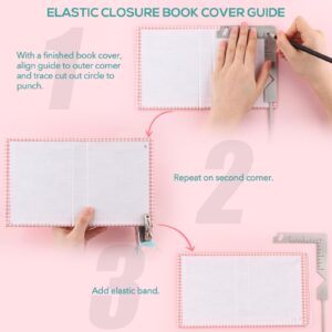 CYFUN DESIGN 5-in-1 Book Cover Guide to Create Sturdy Chipboard Covers,Bookbinding Ruler,Stainless Steel Metal Bookbinding Cover Tool,Scrapbooking Tools Arts Crafts,Scrapbook Cover Maker