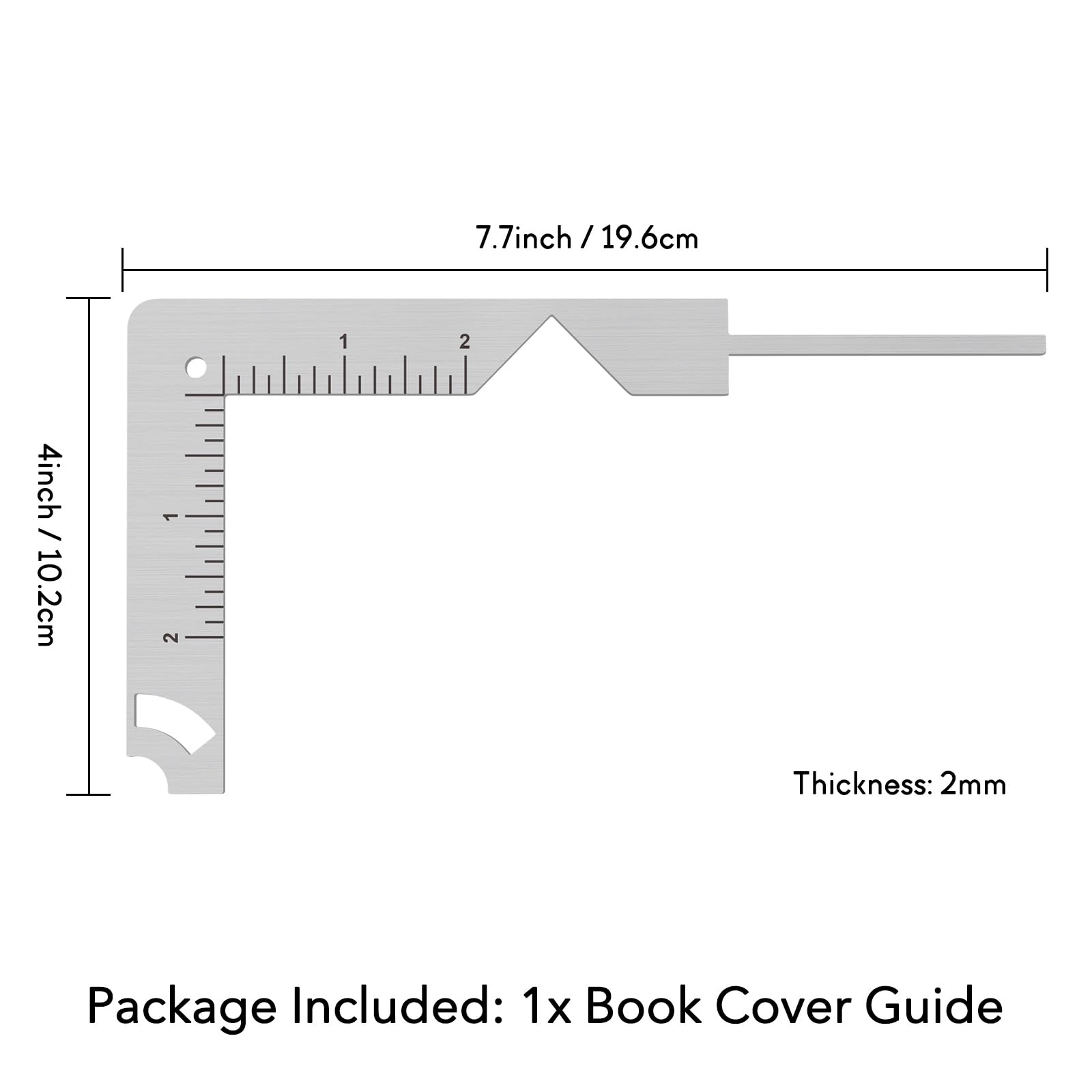 CYFUN DESIGN 5-in-1 Book Cover Guide to Create Sturdy Chipboard Covers,Bookbinding Ruler,Stainless Steel Metal Bookbinding Cover Tool,Scrapbooking Tools Arts Crafts,Scrapbook Cover Maker