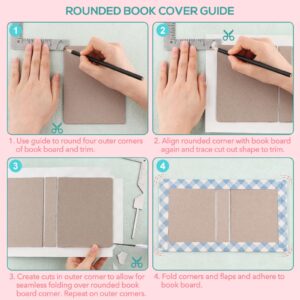 CYFUN DESIGN 5-in-1 Book Cover Guide to Create Sturdy Chipboard Covers,Bookbinding Ruler,Stainless Steel Metal Bookbinding Cover Tool,Scrapbooking Tools Arts Crafts,Scrapbook Cover Maker