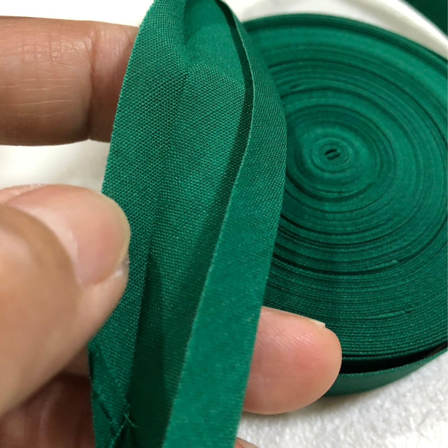 Bias Tape Single Fold 1/2 Inch X 10 Yard Polyester for Sewing Craft Binding Tape Hemming Sewing Seaming Piping Quilting Clothing Accessories Wrapping Crafts Cord Trim (Green)