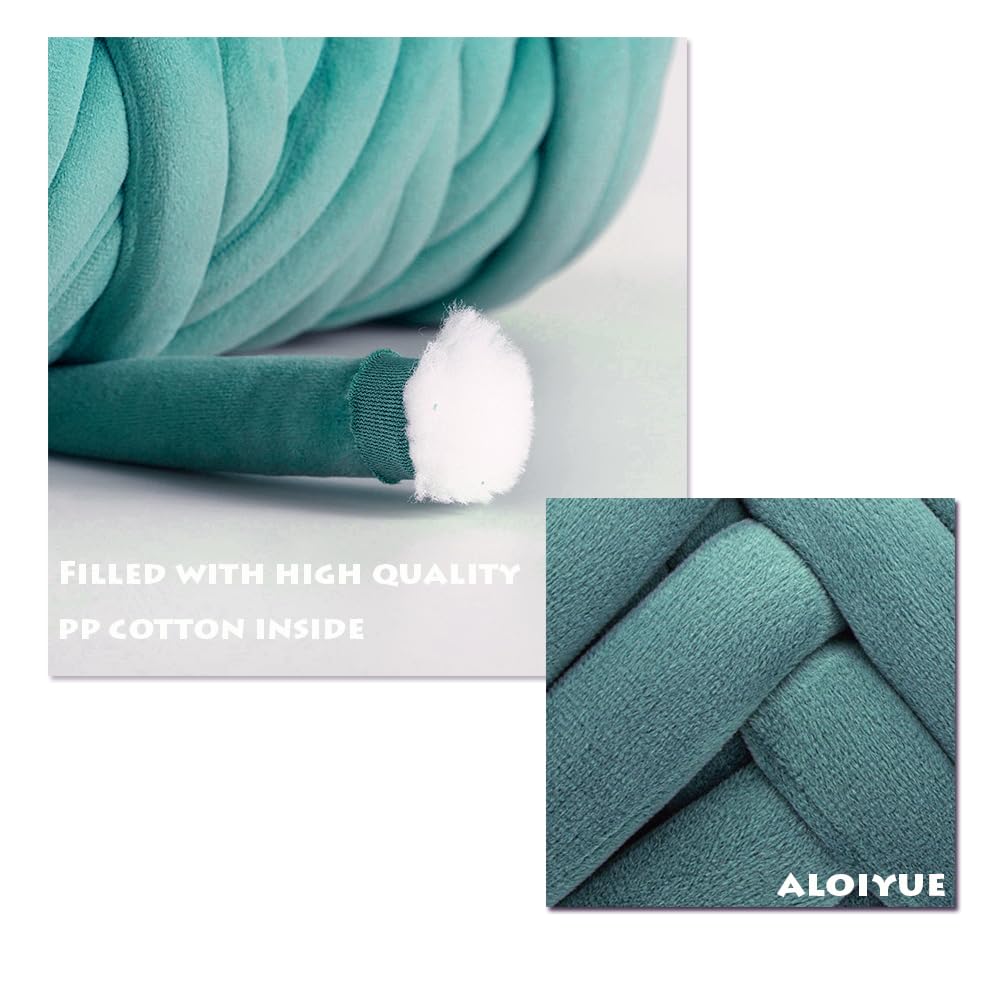Aloiyue Chunky Blanket Yarn Dark Green 1lbs,Super Bulky Velvet Thick Big Arm Knitting Cotton Yarn for Crocheting DIY Throw Blanket, 1.1lbs/17.6oz/22yards