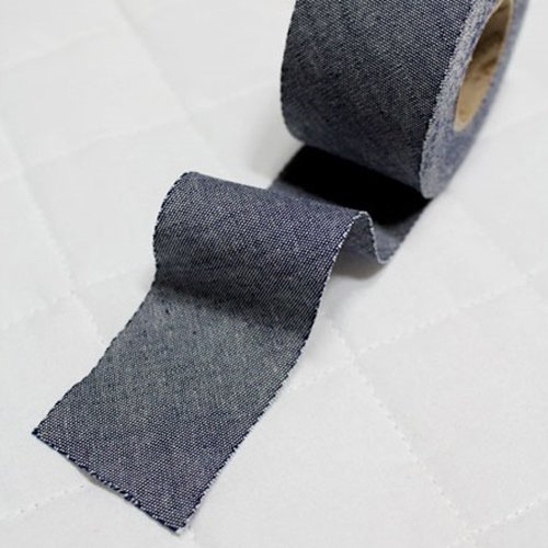 Bias Tape Binding Pre Dyeing Cotton Trim 4cm Solid Bias Cut (Denim Blue)