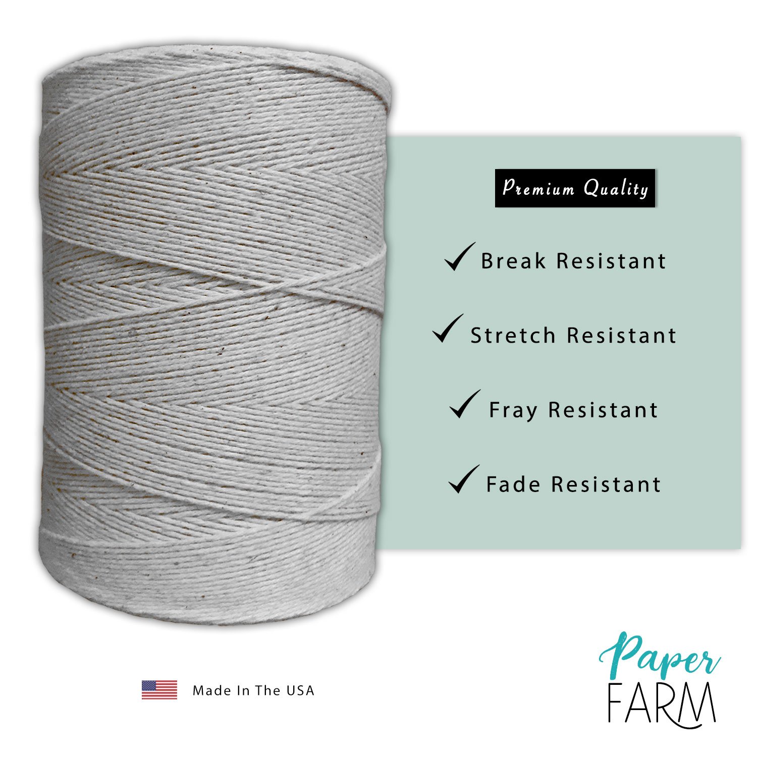 Durable Loom Warp Thread (Gray), 8/4 Warp Yarn (800 Yards), Perfect for Weaving: Carpet, Tapestry, Rug, Blanket or Pattern - Warping Thread for Any Loom