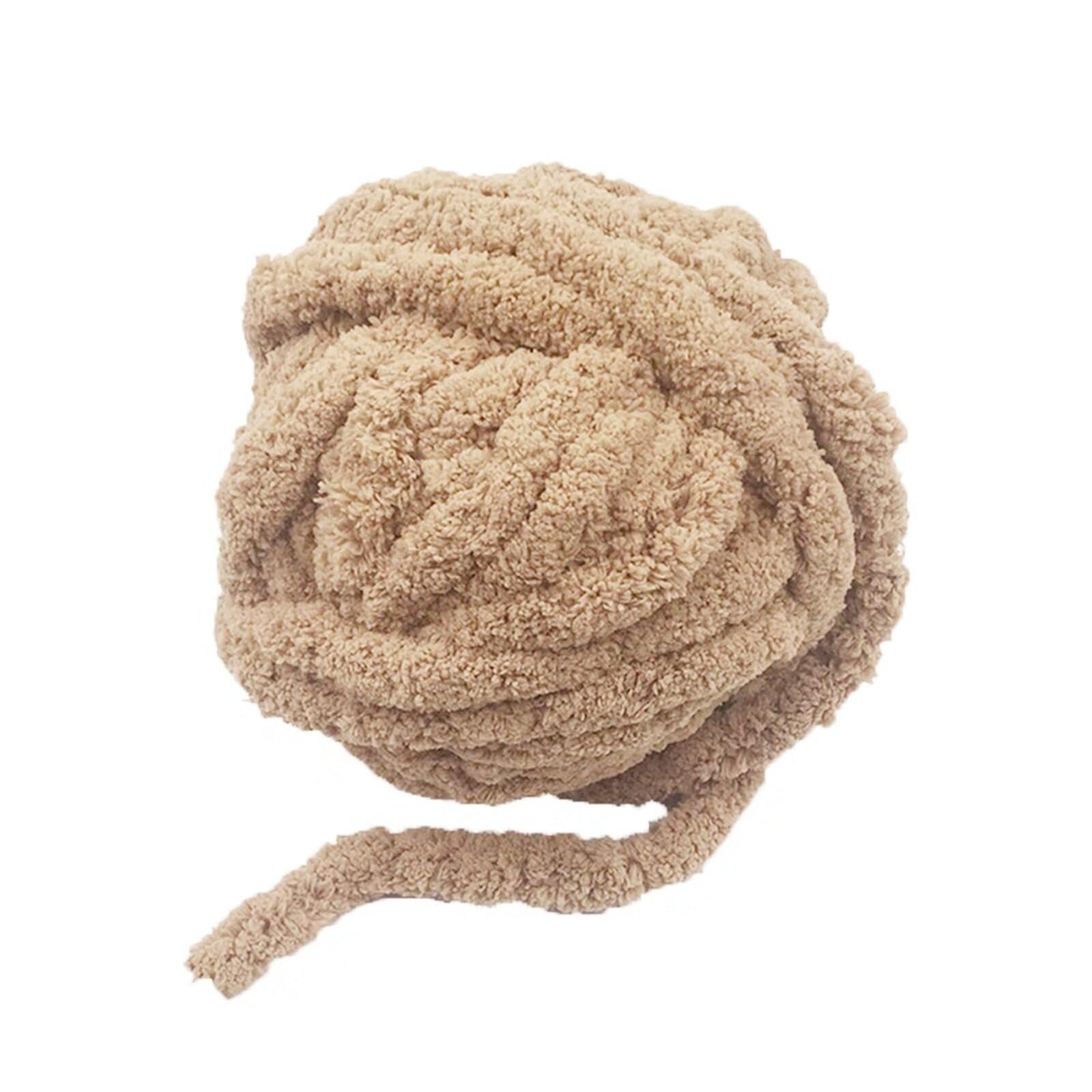 Chunky Yarn for Arm Knitting Blanket Beige Chunky Chenille Yarn