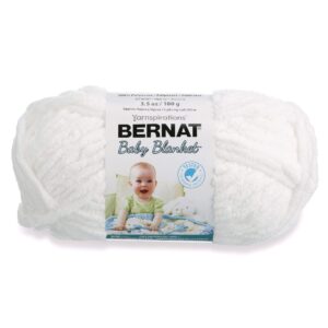 bernat baby blanket yarn, 3.5oz, super bulky 6 gauge - white - single ball machine wash & dry