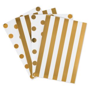 Papyrus Gift Boxes with Lids for Christmas, Hanukkah and All Holidays, White and Gold (4 Boxes)