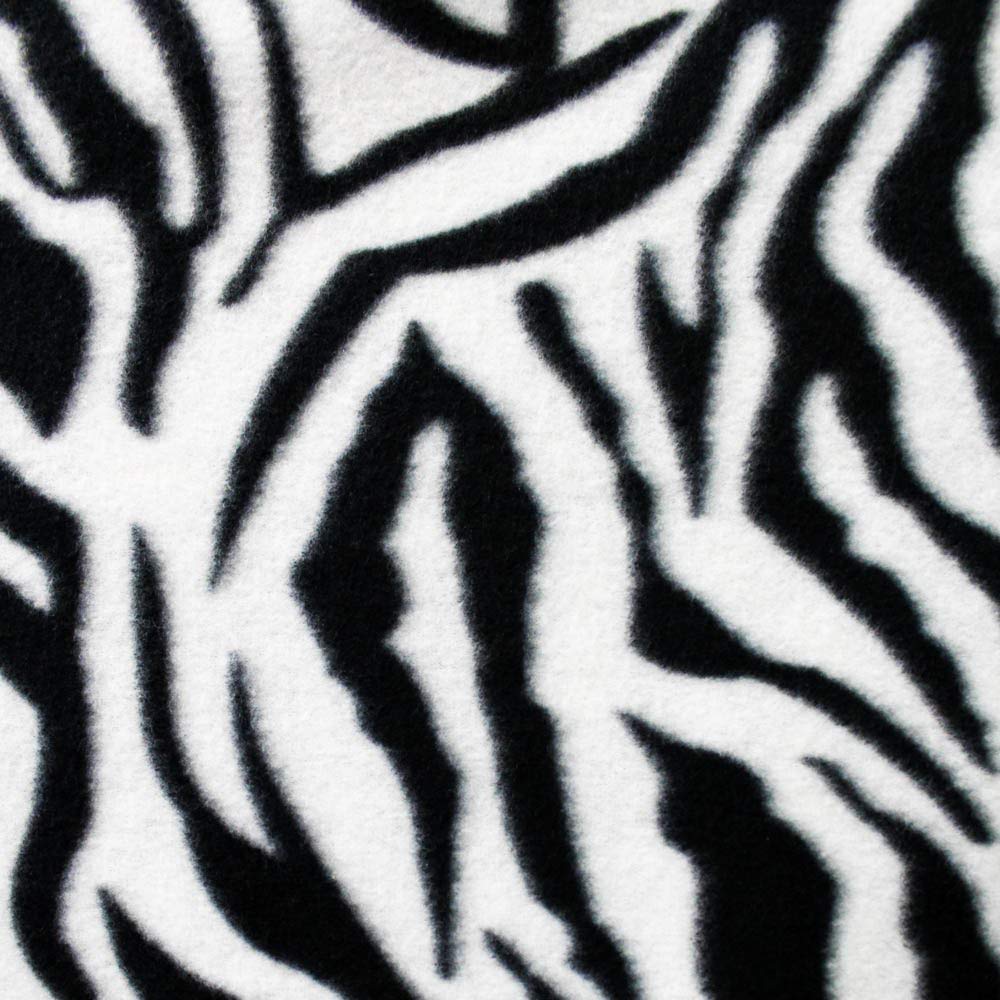 Barcelonetta | Fleece Fabric | 2 Yards | 72"X60" Inch | Polar Fleece | Soft, Anti-Pill | Throw, Blanket, Poncho, Pillow Cover, PJ Pants, Booties, Eye Mask (Zebra B&W, 2 Yards)