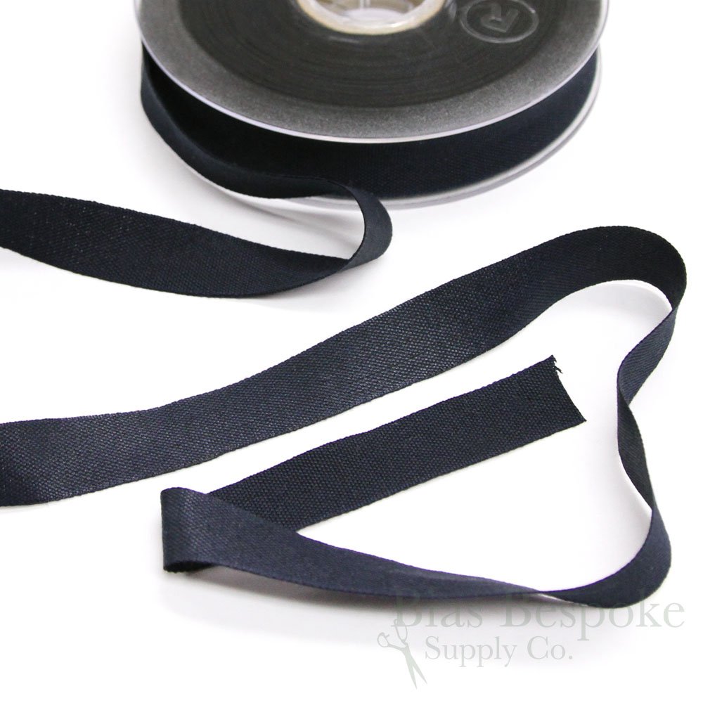 Juno Innovative Seam Binding Tape in Black, 20 Meter Roll, Made in Italy