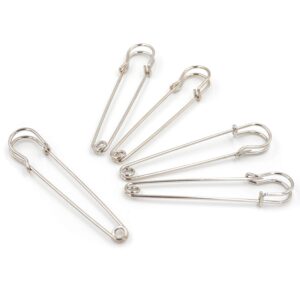 Honbay 20PCS 3Inch Heavy Duty Extra Large Safety Pins for Blankets, Skirts, Kilts, Crafts (Silver)