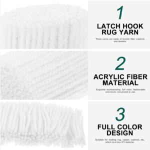 Embroidery Kit Embroidery Kit Latch Hook Yarn Pre- Cut Rug Yarn 10Rolls Knitting Crafts Yarn Soft Crochet Yarn for Making Blankets White Green Rug Green Rug