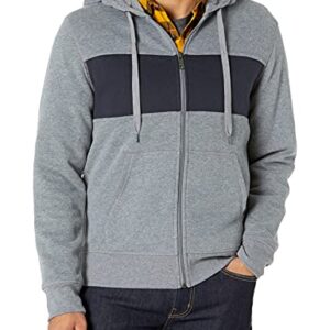 Amazon Essentials Men's Full-Zip Fleece Hoodie (Available in Big & Tall), Black Grey Heather, Medium