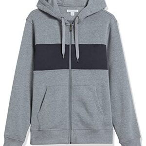 Amazon Essentials Men's Full-Zip Fleece Hoodie (Available in Big & Tall), Black Grey Heather, Medium