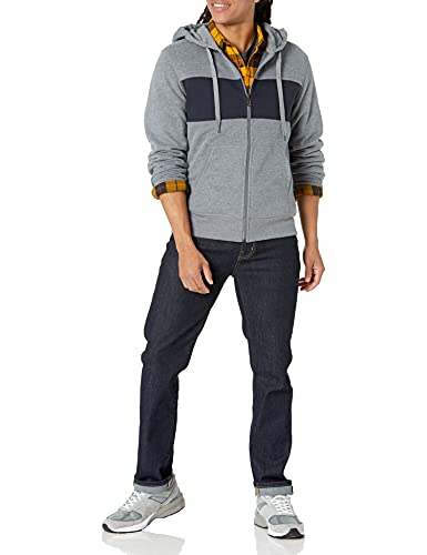 Amazon Essentials Men's Full-Zip Fleece Hoodie (Available in Big & Tall), Black Grey Heather, Medium