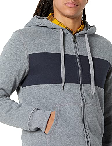 Amazon Essentials Men's Full-Zip Fleece Hoodie (Available in Big & Tall), Black Grey Heather, Medium