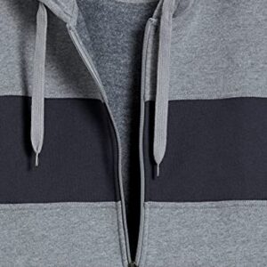 Amazon Essentials Men's Full-Zip Fleece Hoodie (Available in Big & Tall), Black Grey Heather, Medium