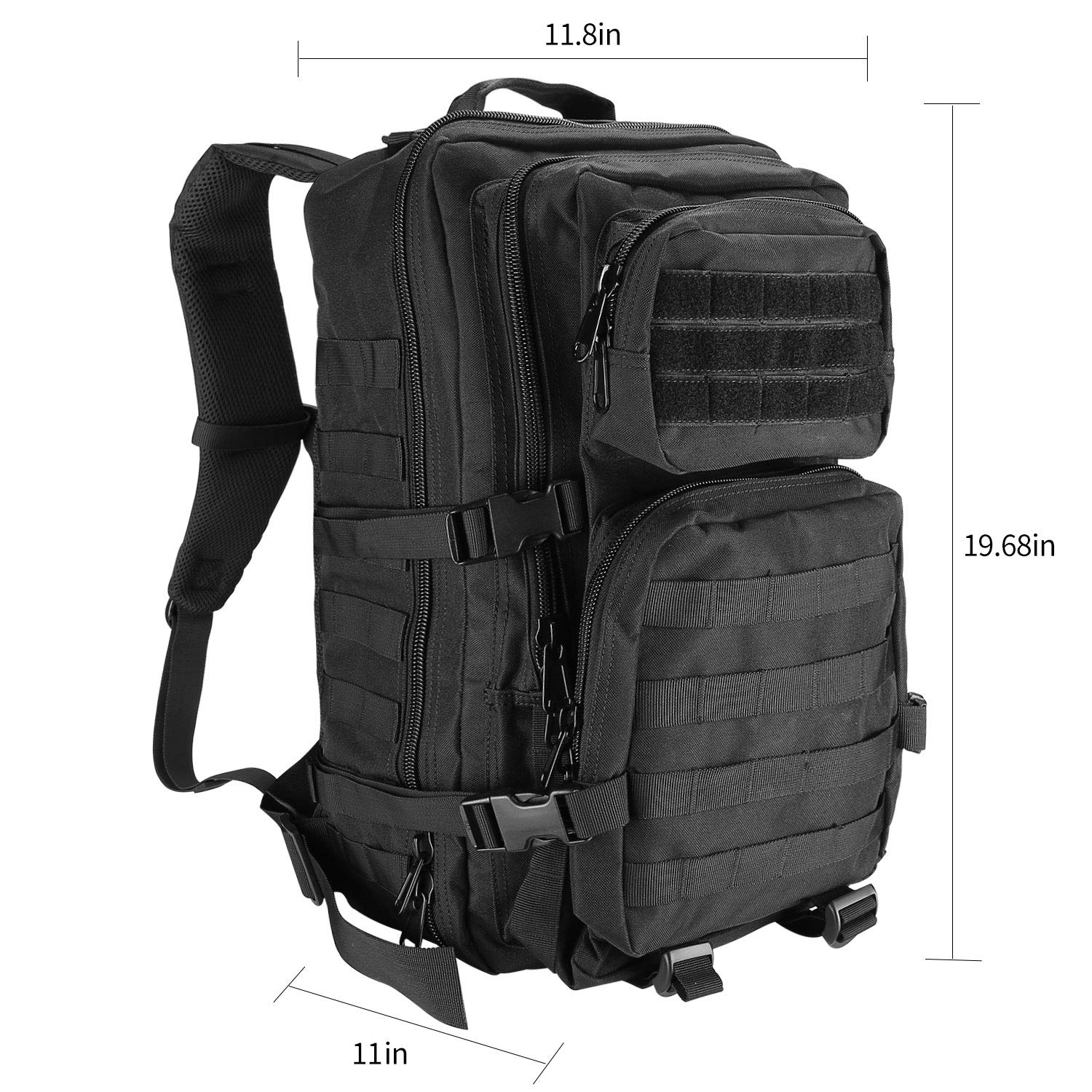 ProCase Tactical Backpack Bag 40L Large 3 Day Military Army Outdoor Assault Pack Rucksacks Carry Bag Backpacks -Black