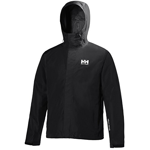 Helly Hansen Men's Seven J Waterproof Windproof Breathable Rain Jacket, 992 Black, XX-Large