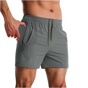 men's 7 inch lightweight workout running shorts walking shorts for men 2023 workout zipper pockets athletic shorts 3" inseam quick dry beach sport sweat shorts mens fitted shorts dark gray xl