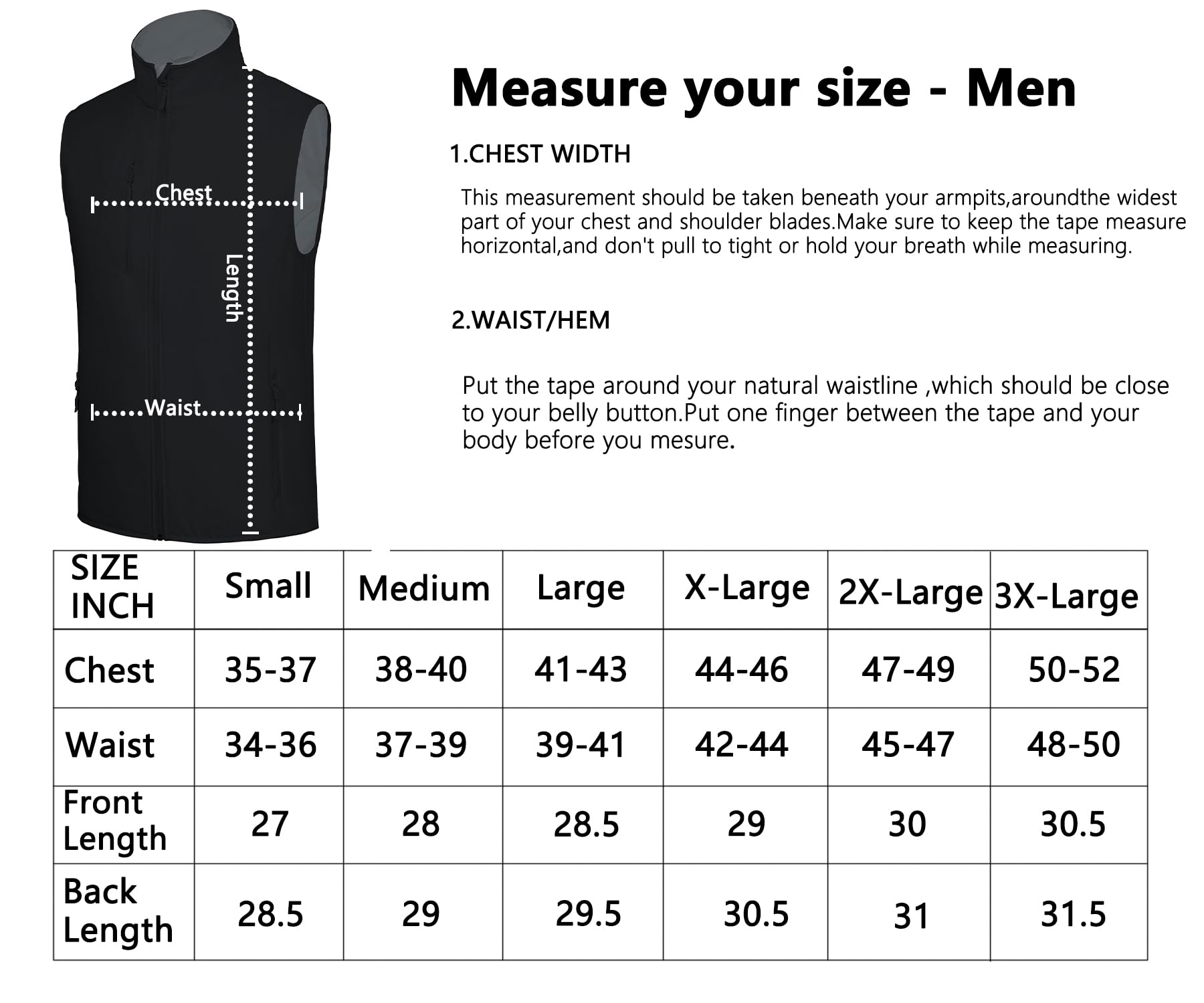 fit space Men's Lightweight Vest Softshell Sleeveless Windproof Jacket with Zipper Pocket Cycling Travel Hiking Running Golf (Black,Small)