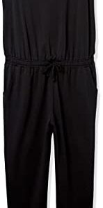 Amazon Essentials Women's Studio Terry Fleece Jumpsuit (Available in Plus Size), Black, Medium