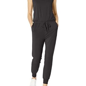 Amazon Essentials Women's Studio Terry Fleece Jumpsuit (Available in Plus Size), Black, Medium