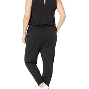 Amazon Essentials Women's Studio Terry Fleece Jumpsuit (Available in Plus Size), Black, Medium