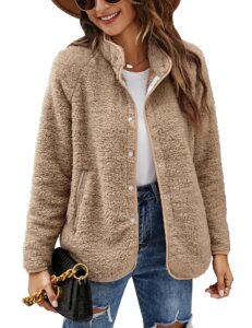 micoson cardigan for women oversized fuzzy fleece long sleeve open front hooded jacket coat winter outwear with pockets