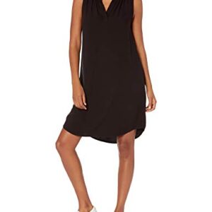 Amazon Essentials Women's Sleeveless Woven Shift Dress, Black, X-Small