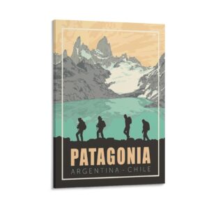 avanez patagonia argentina chile vintage travel poster wall art canvas print poster home bathroom bedroom office living room decor canvas poster frame:16x24inch(40x60cm)