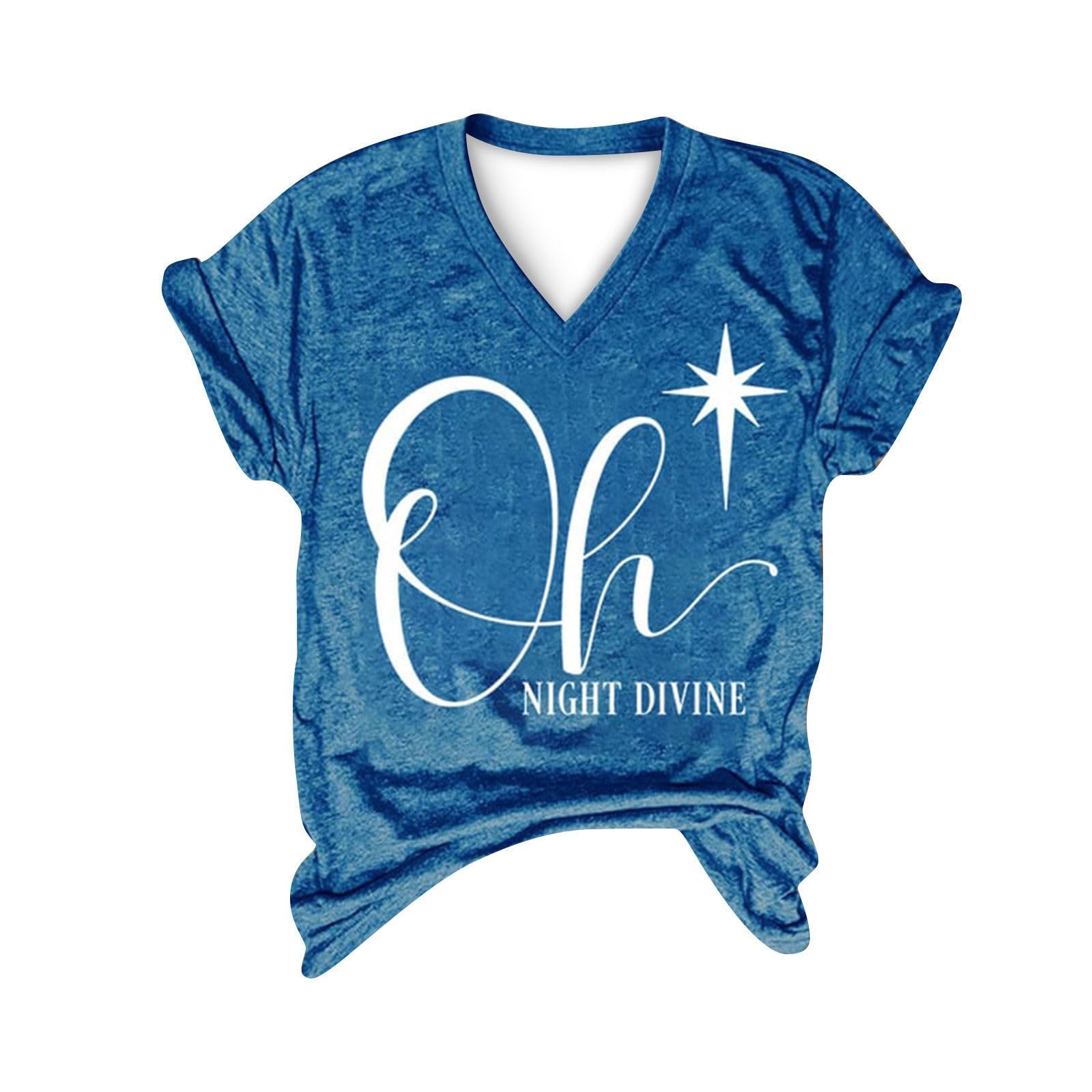 BLUBUKLKUN my orders placed recently by me Oh Night Divine Sweatshirt for Women Long Sleeve Crewneck Fleece Pullover Tops Letter Print Oversized (Blue #1, S)