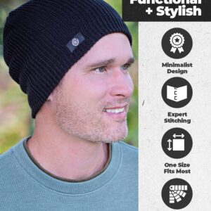 Ultra Soft Beanie for Men & Women - Warm, Comfortable & Stylish - Cozy Ribbed Knit Black