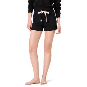 amazon essentials women's lightweight lounge terry pajama short, black, x-small