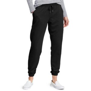 eddie bauer women's camp fleece jogger pants, black, small