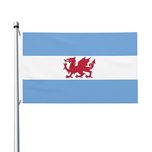 LIFANGMI Double Sided Flag of the Welsh colony in Patagonia Flag 3x5 FT Outdoor Flags Banners Durable Patio Indoor Decorative Flags Home Party Funny Flags 3by5 Flags