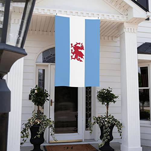 LIFANGMI Double Sided Flag of the Welsh colony in Patagonia Flag 3x5 FT Outdoor Flags Banners Durable Patio Indoor Decorative Flags Home Party Funny Flags 3by5 Flags